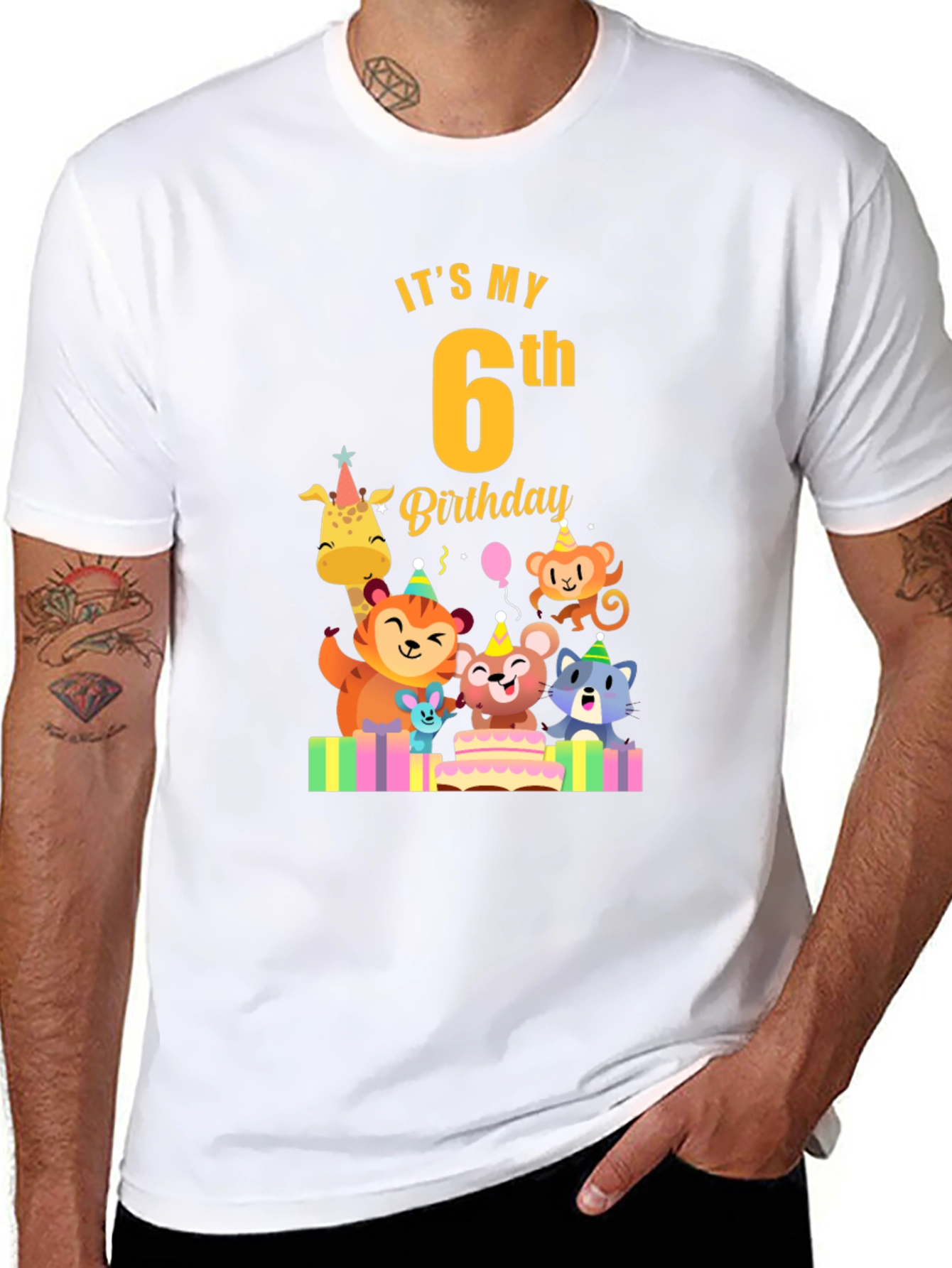 Its My 6th Birthday Animal Party T-Shirt