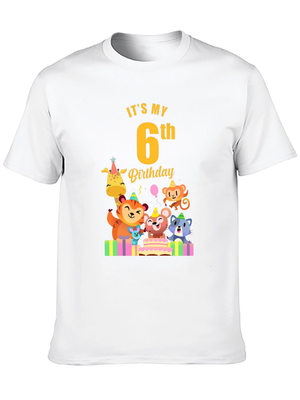 Its My 6th Birthday Animal Party T-Shirt