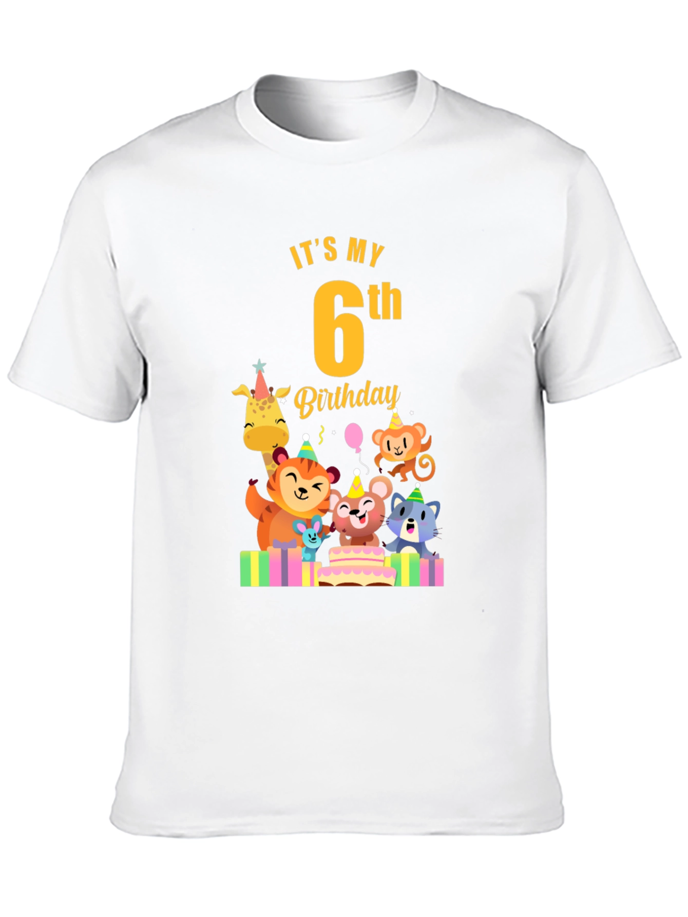 Its My 6th Birthday Animal Party T-Shirt
