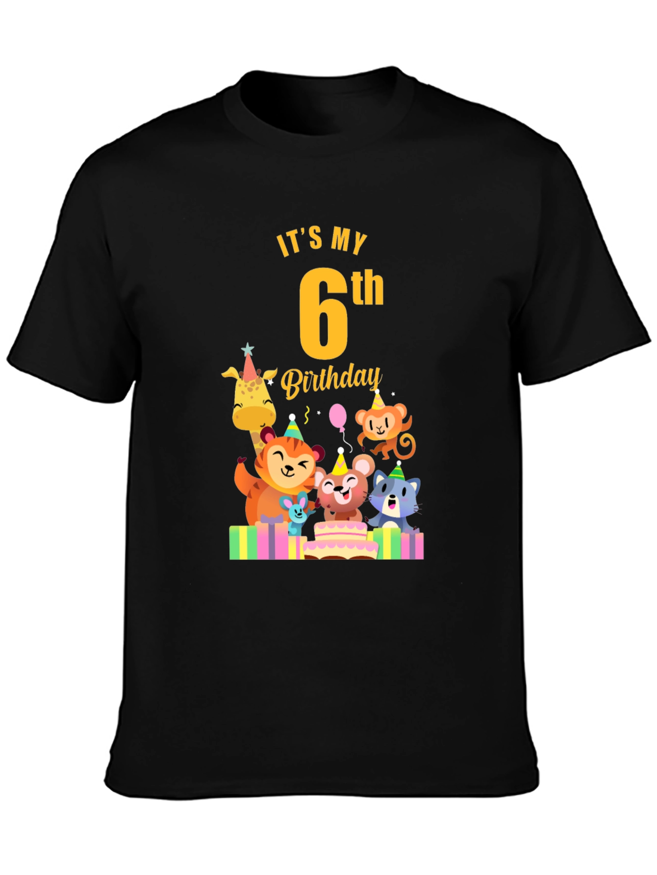 Its My 6th Birthday Animal Party T-Shirt