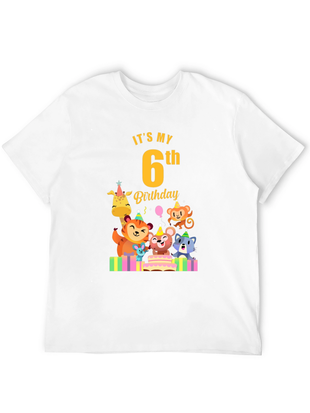 Its My 6th Birthday Animal Party T-Shirt