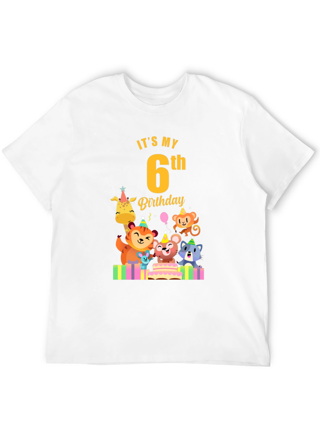 Its My 6th Birthday Animal Party T-Shirt