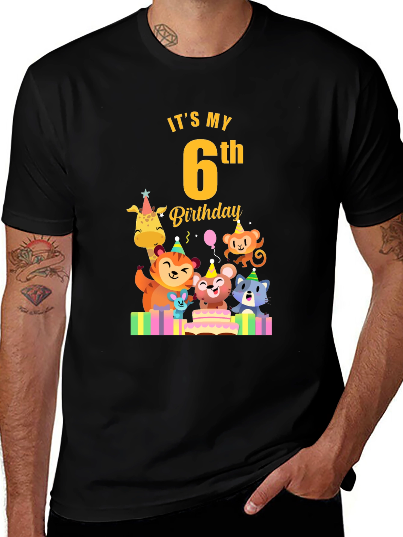 Its My 6th Birthday Animal Party T-Shirt