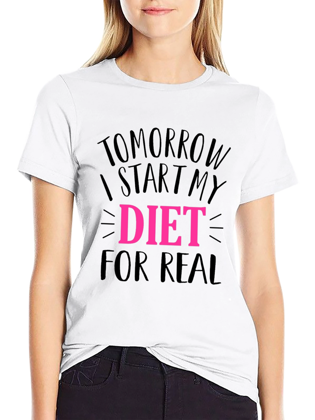 Tomorrow I Start My Diet Black T-Shirt