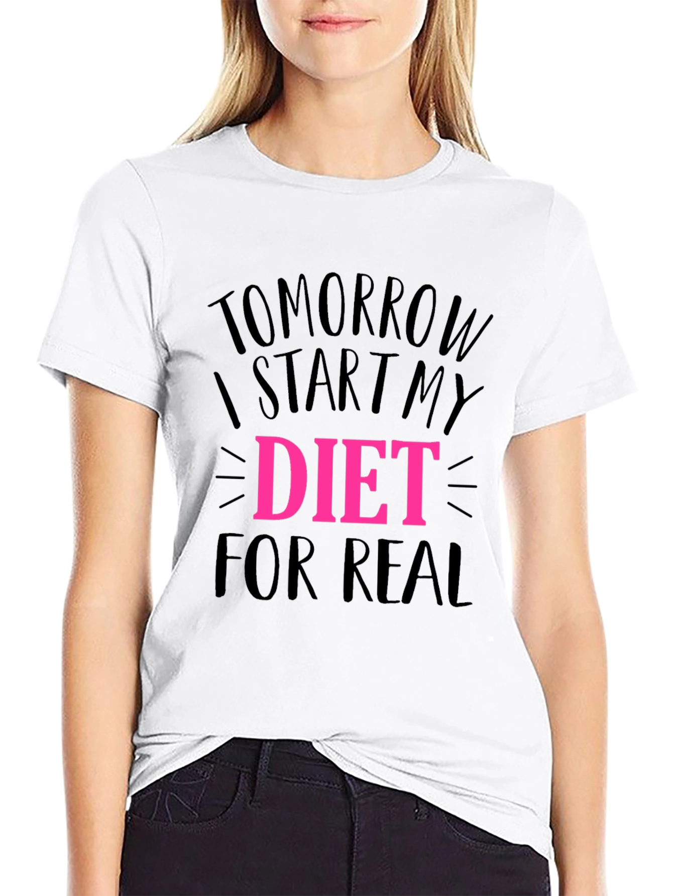 Tomorrow I Start My Diet Black T-Shirt