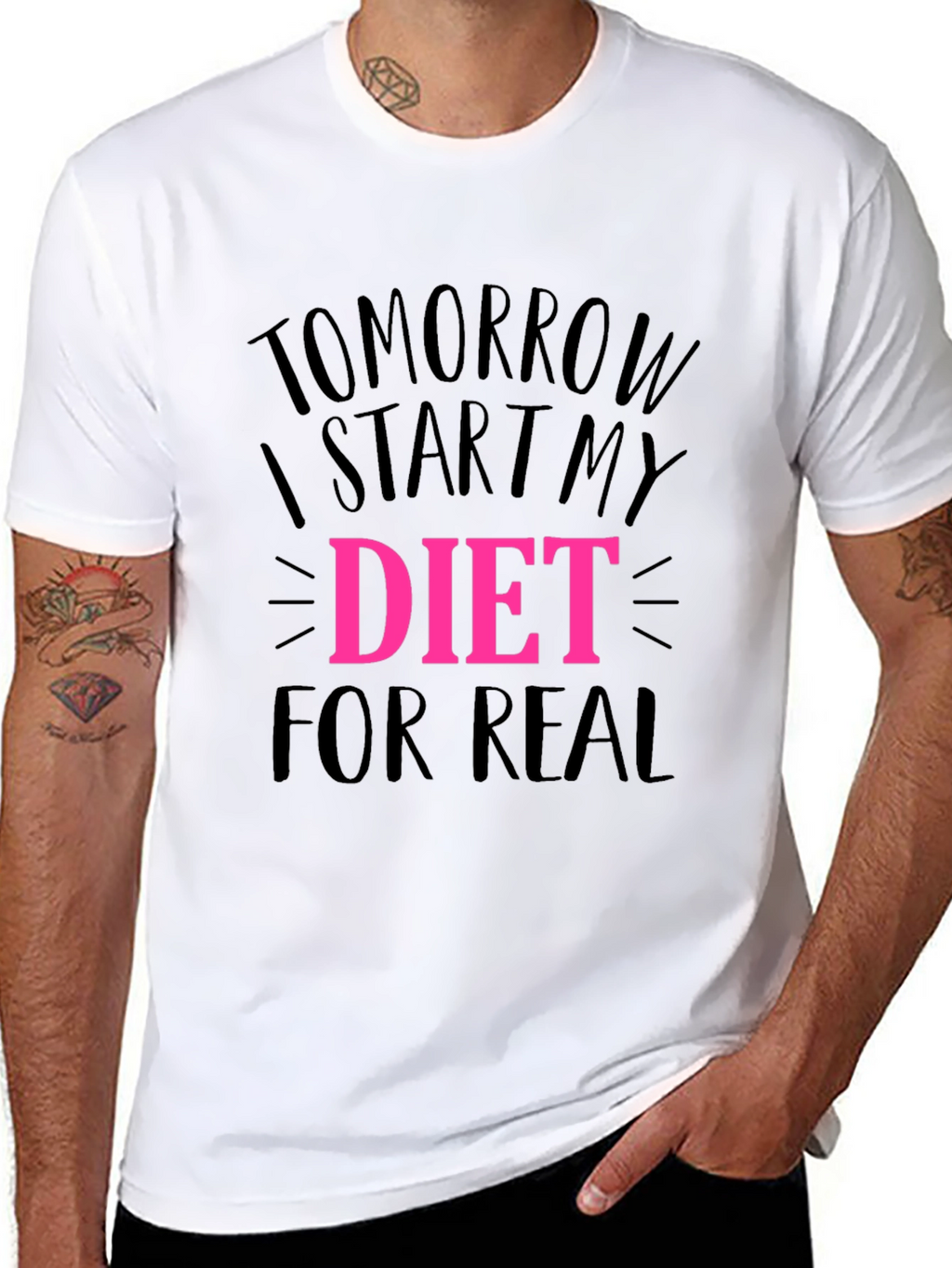 Tomorrow I Start My Diet Black T-Shirt