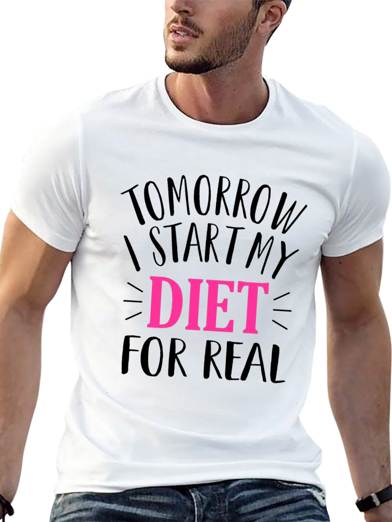 Tomorrow I Start My Diet Black T-Shirt