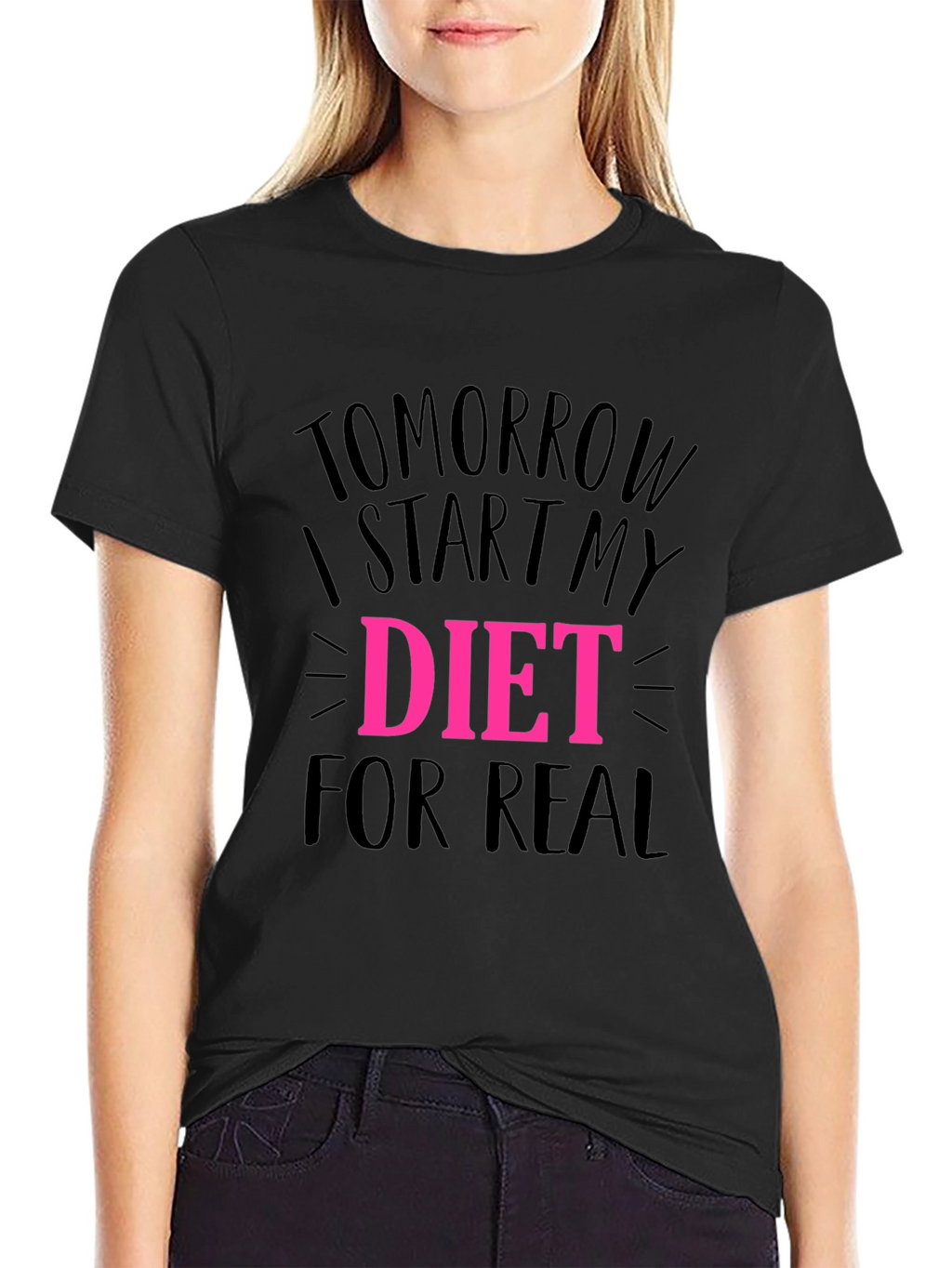 Tomorrow I Start My Diet Black T-Shirt