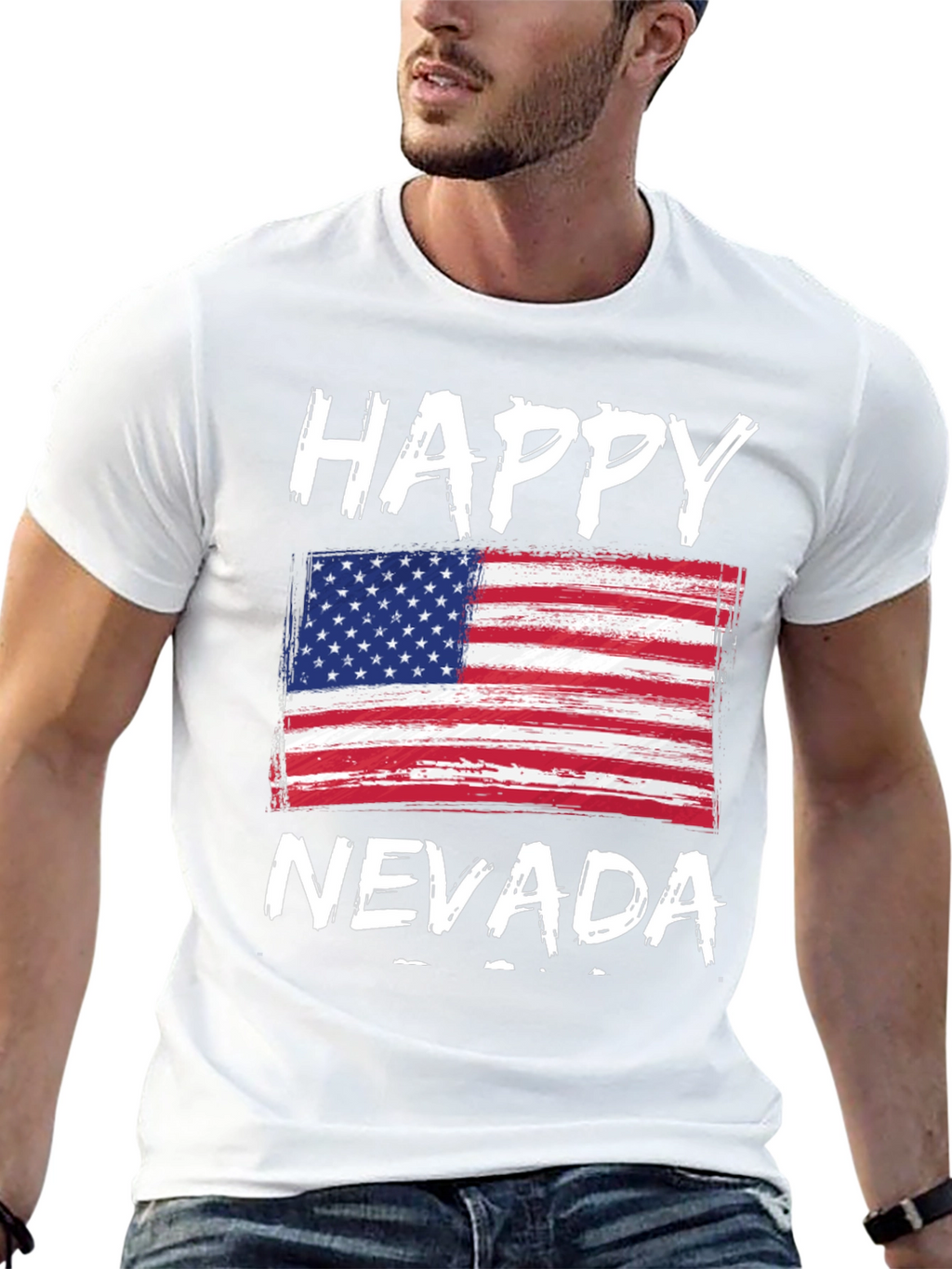 Happy Nevada USA Flag T-Shirt