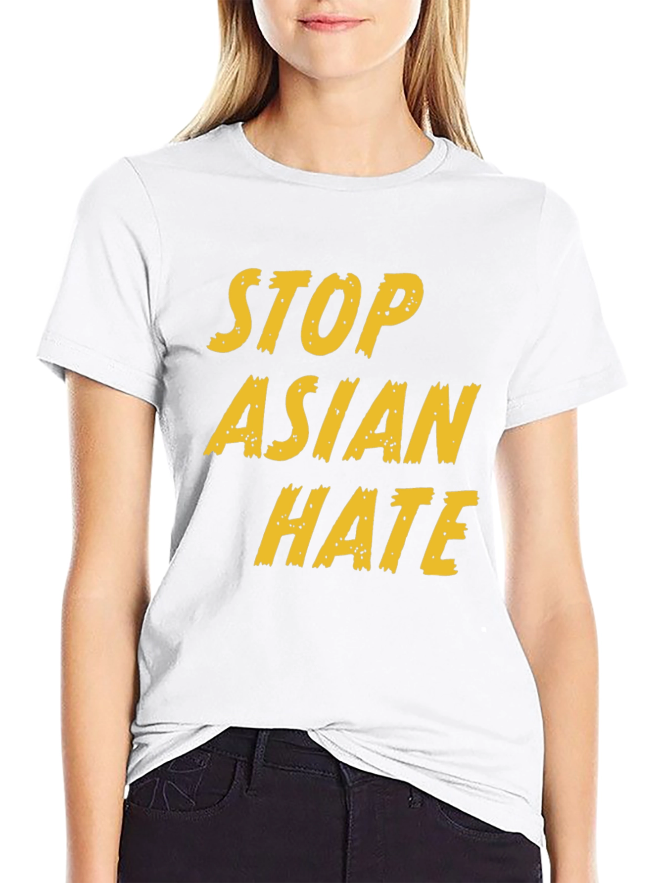 Stop Asian Hate Graphic Tee - Black Activism T-Shirt