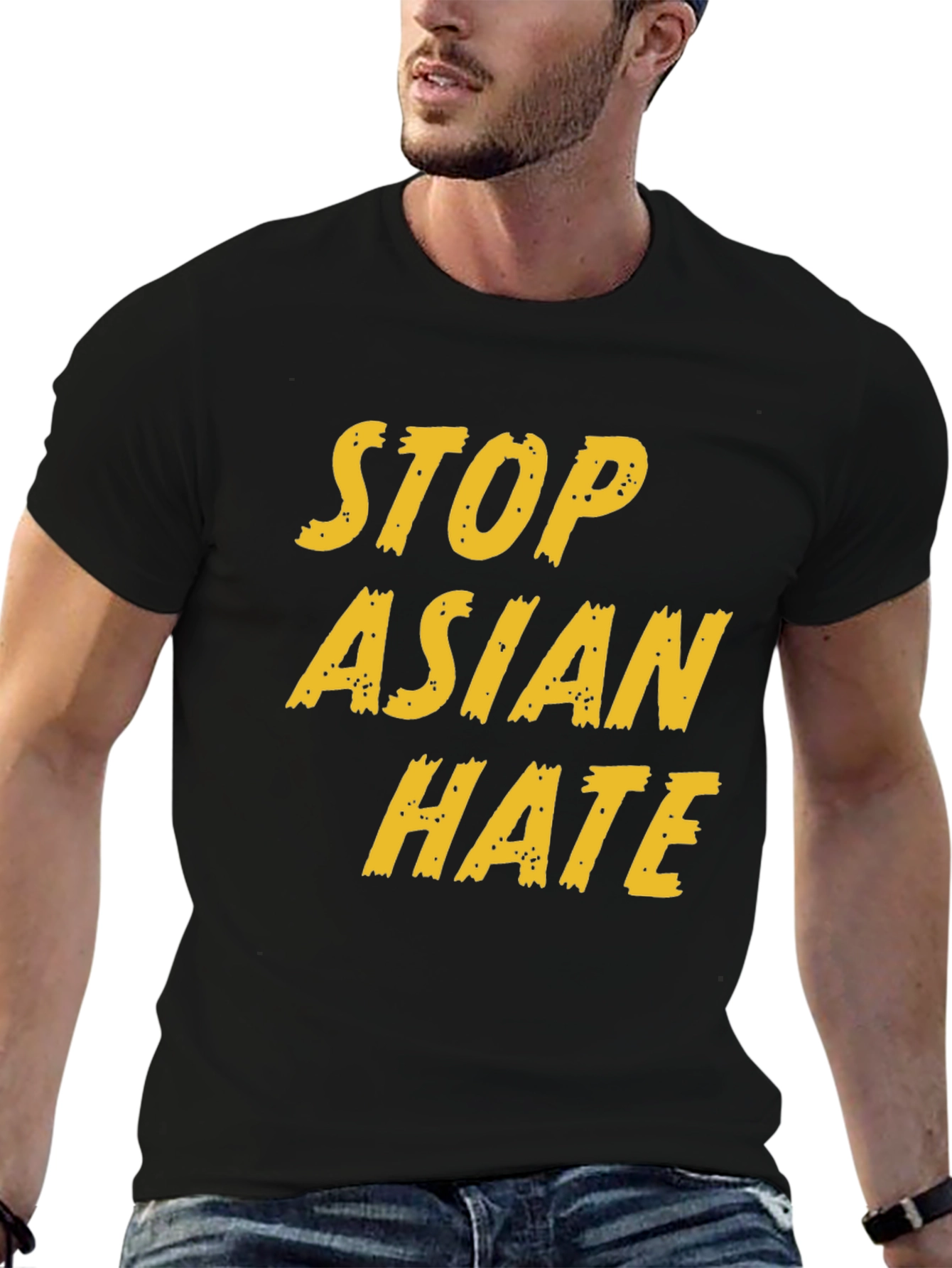 Stop Asian Hate Graphic Tee - Black Activism T-Shirt