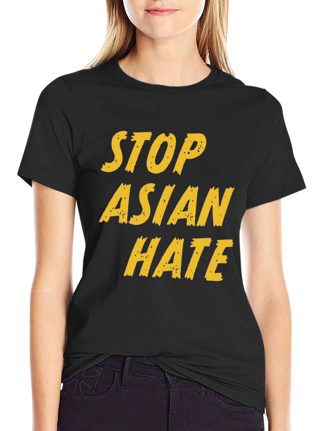 Stop Asian Hate Graphic Tee - Black Activism T-Shirt