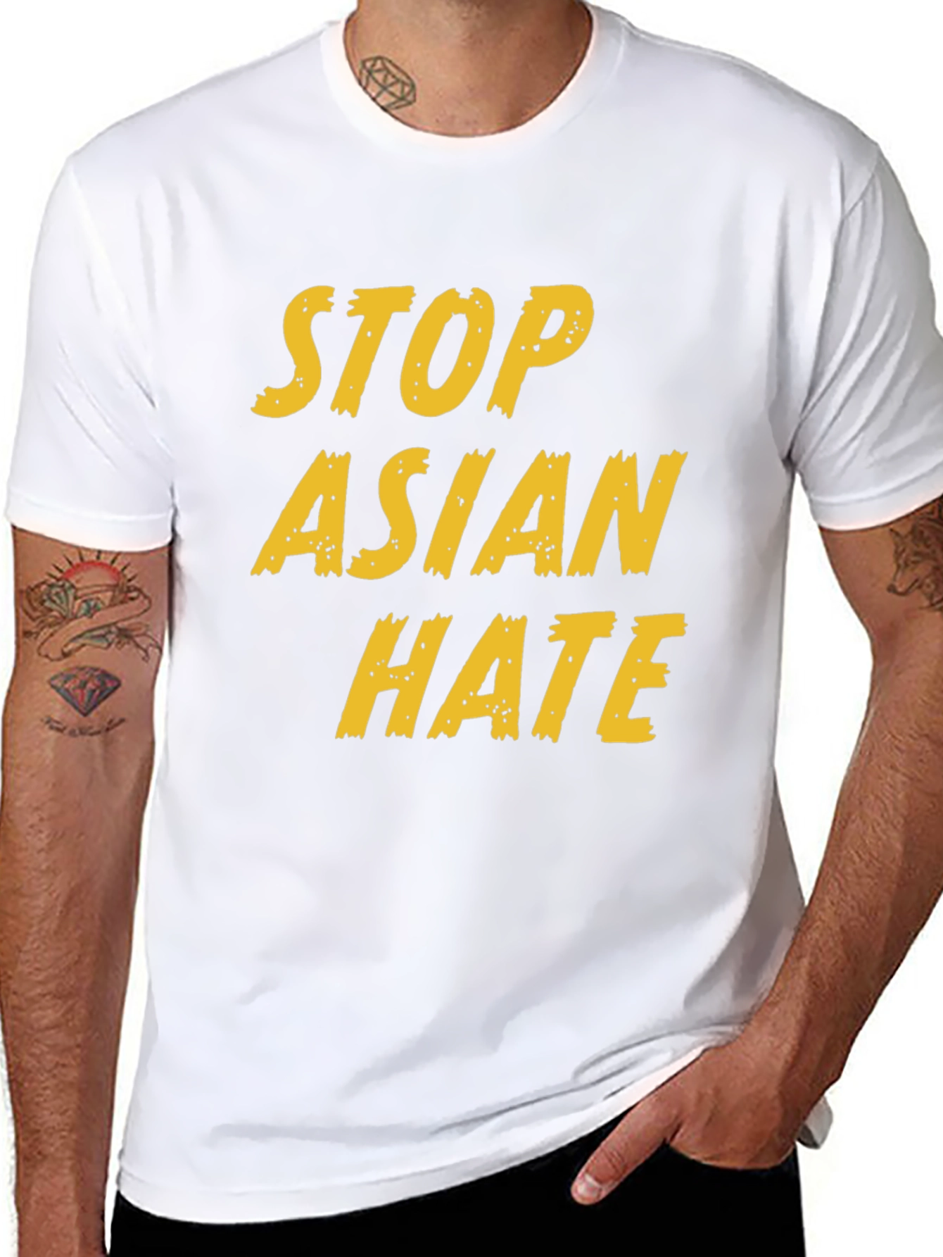 Stop Asian Hate Graphic Tee - Black Activism T-Shirt