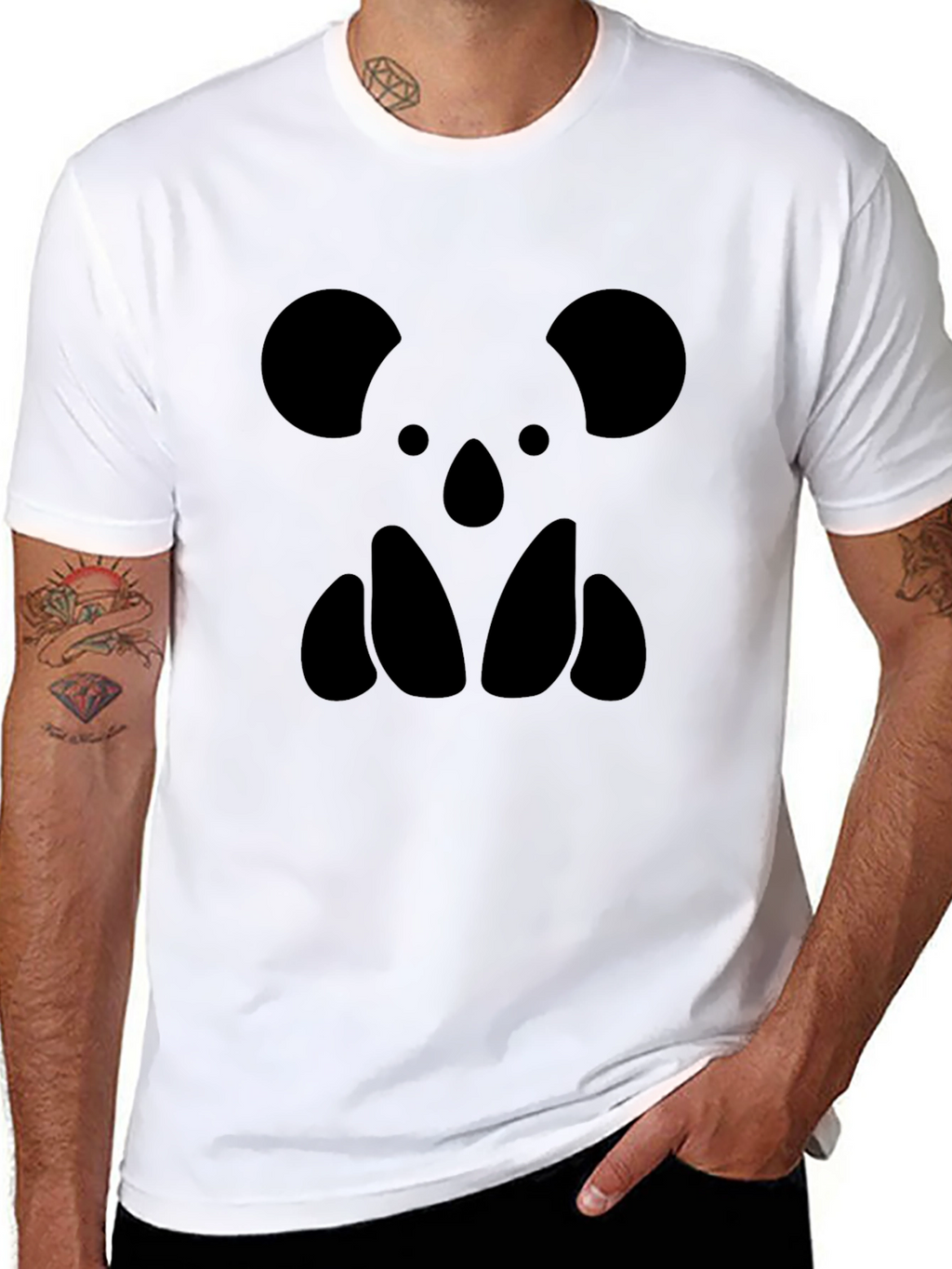 Black Graphic Tee - Koala Bear Silhouette