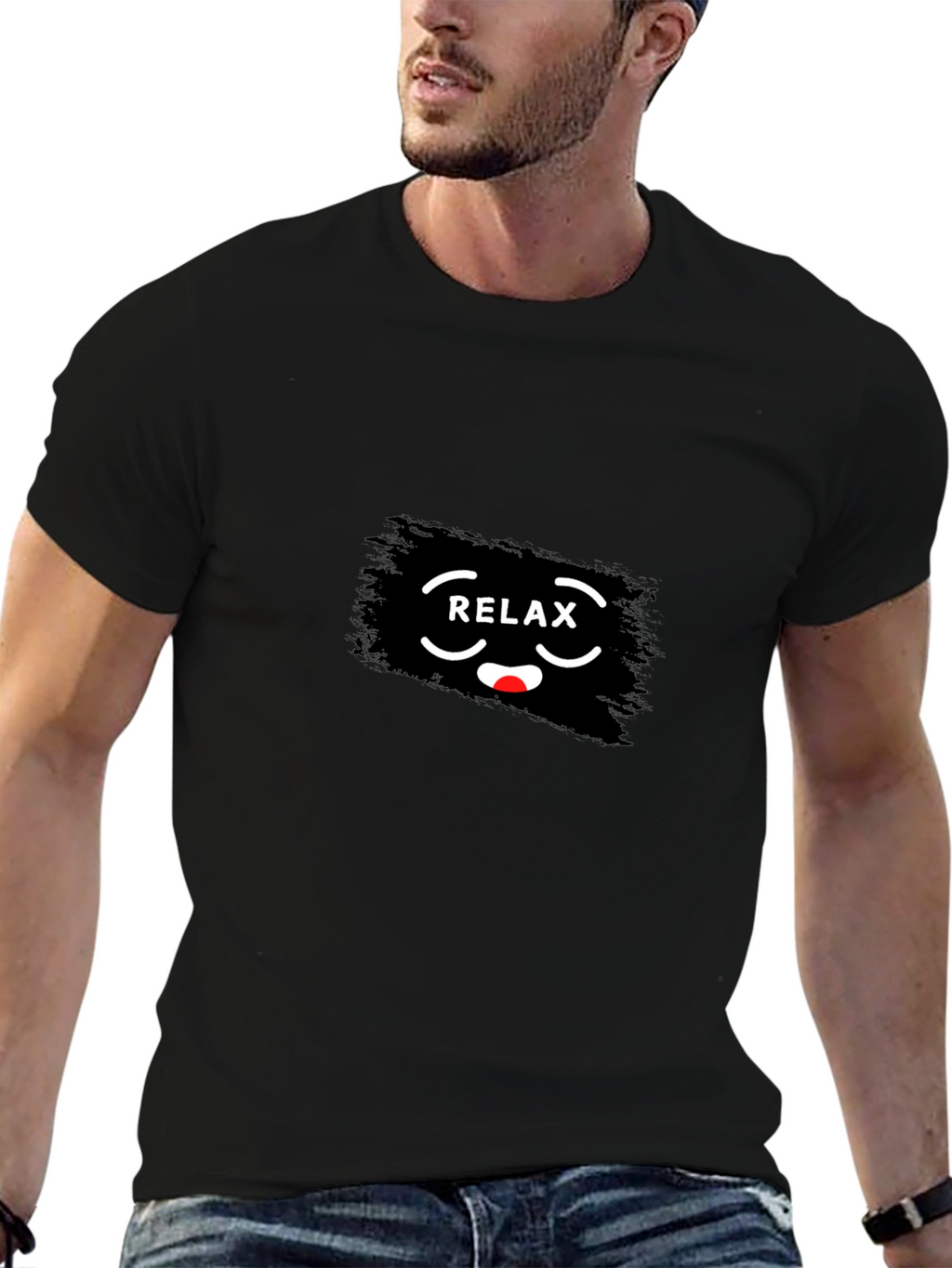 Relax Graphic Print Crew Neck T-Shirt