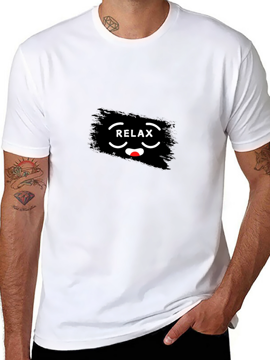 Relax Graphic Print Crew Neck T-Shirt