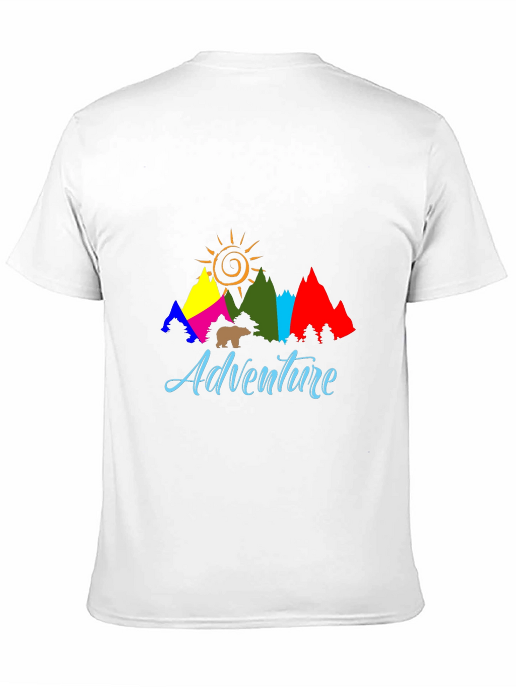 Adventure T-Shirt: Mountains Sun and Bear Graphic Tee