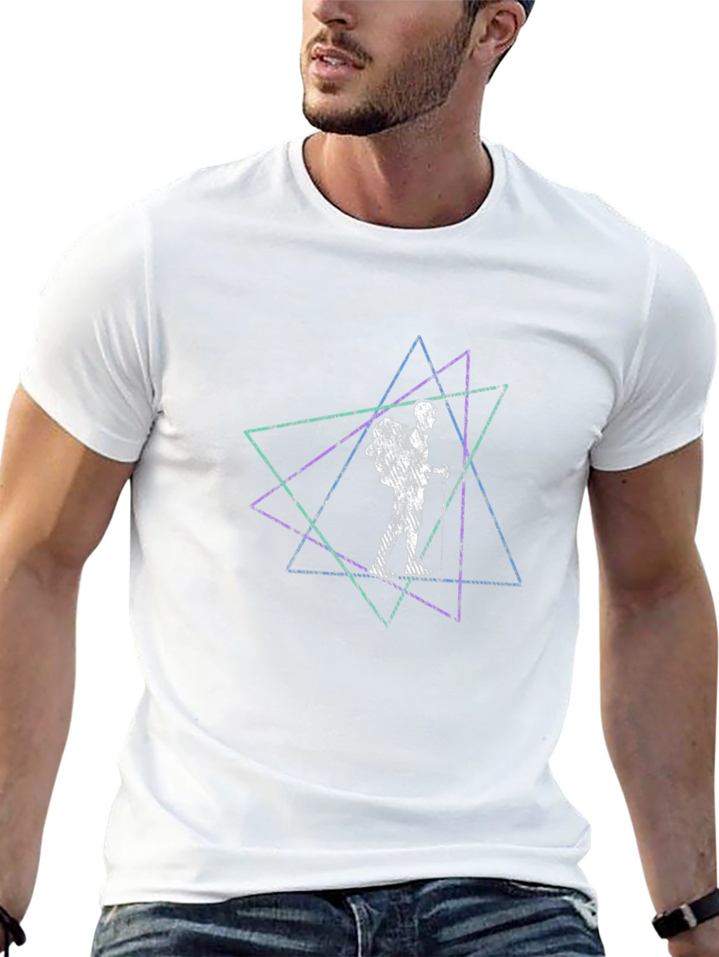 Geometric Hiker Tee - Black Graphic T-Shirt