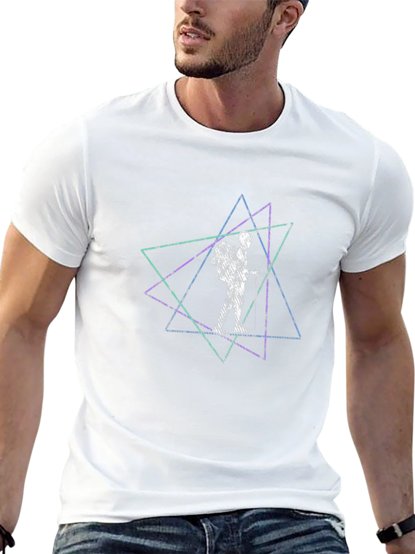 Geometric Hiker Tee - Black Graphic T-Shirt