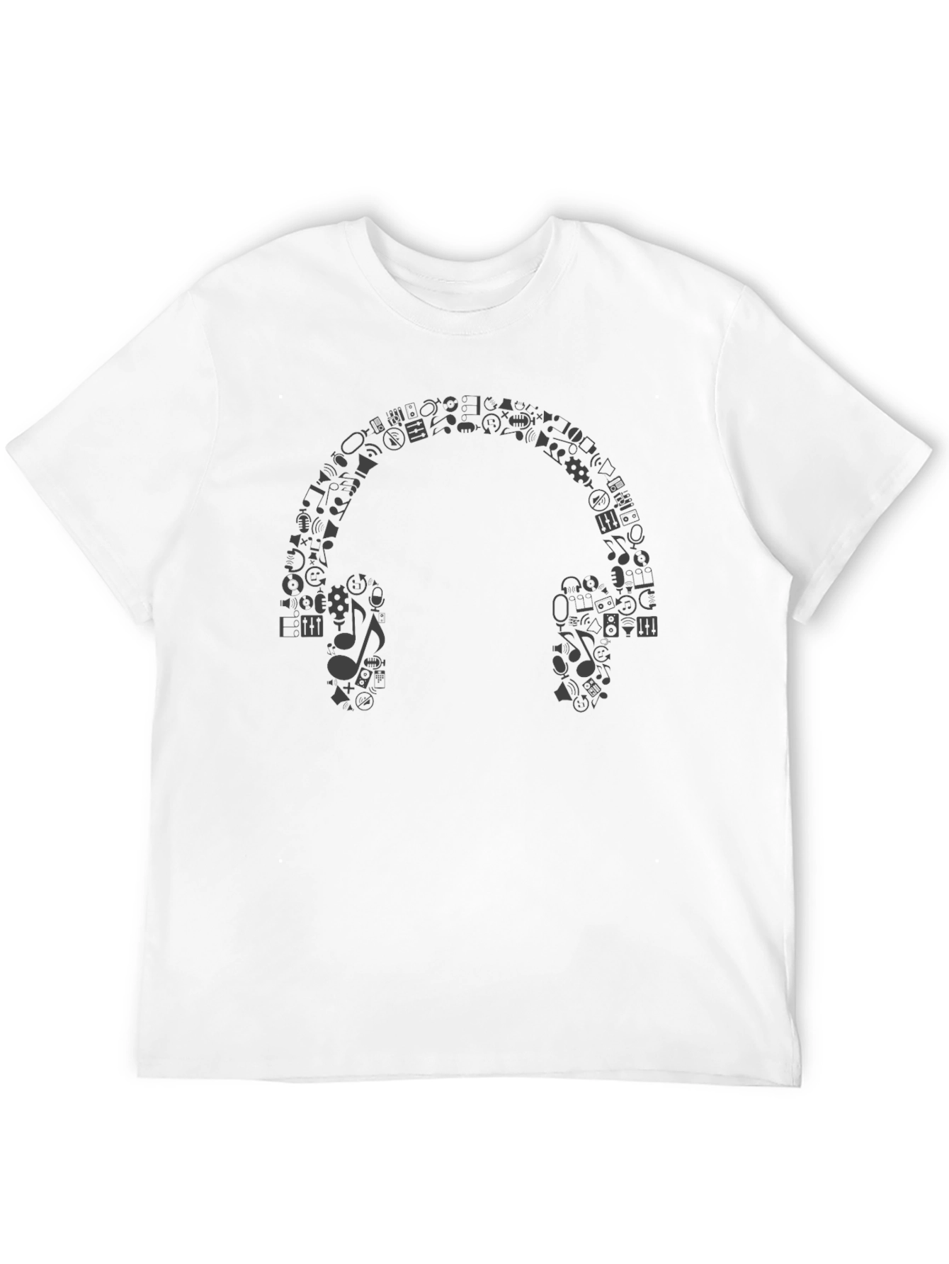 Iconic Music Headphones Graphic Tee - Black
