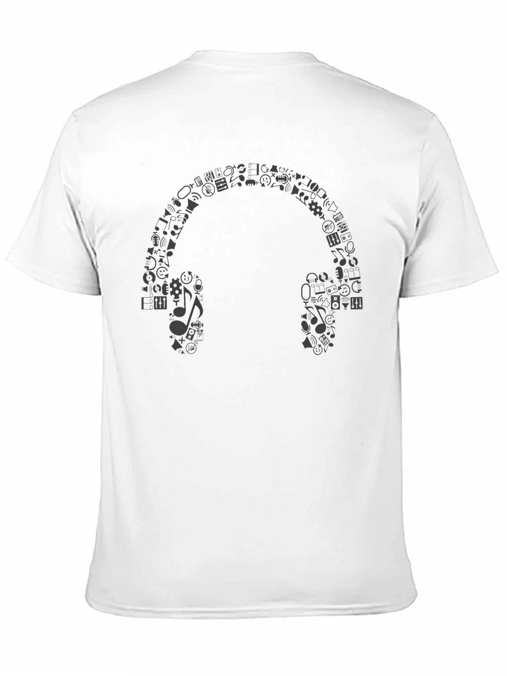 Iconic Music Headphones Graphic Tee - Black