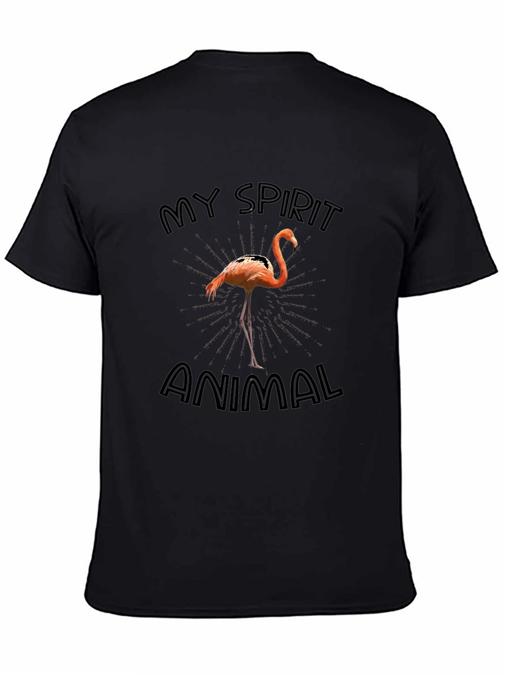 Flamingo Spirit Animal T-Shirt - Black Graphic Tee