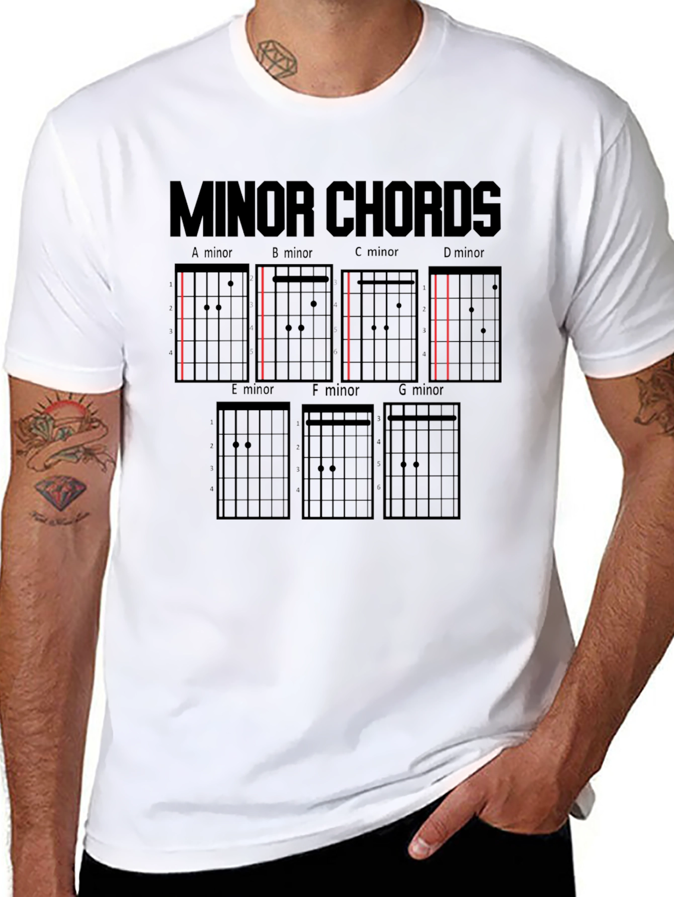 Minor Chords Guitar T-Shirt - Music Lover Tee
