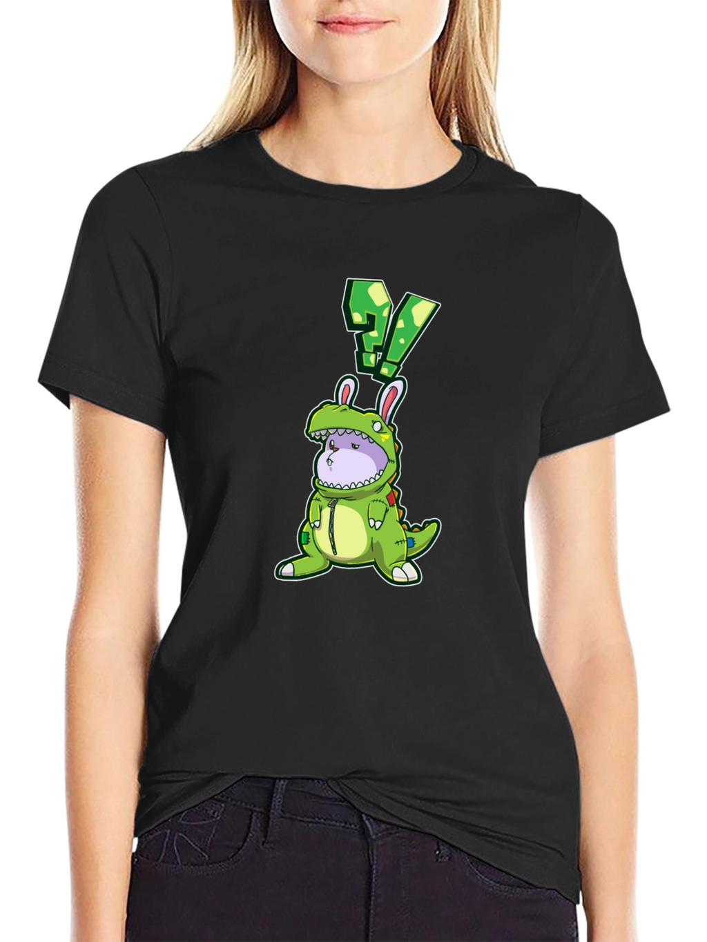 Dino Bunny Costume Graphic Tee - Quirky Novelty Design