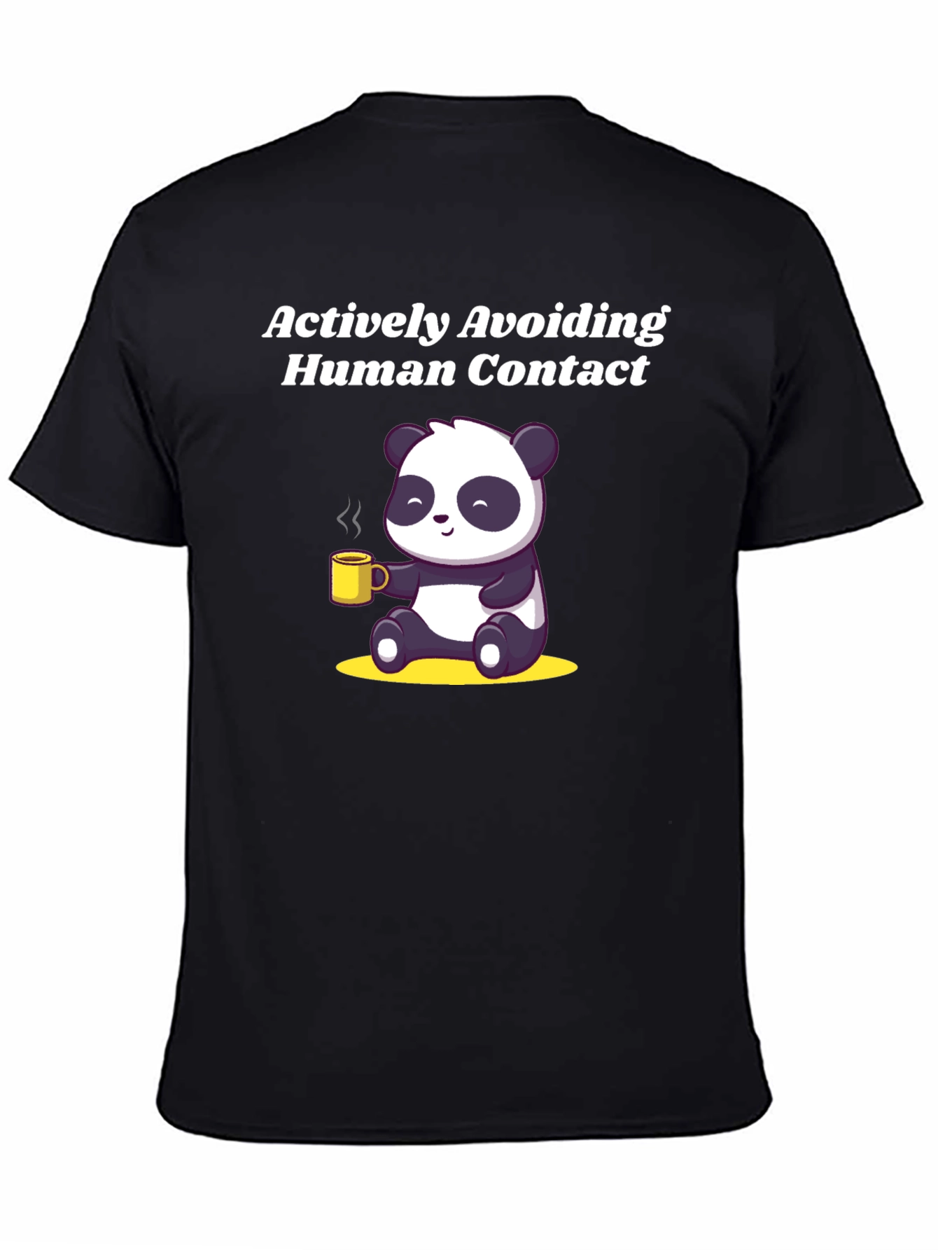 Actively Avoiding Human Contact Panda T-Shirt