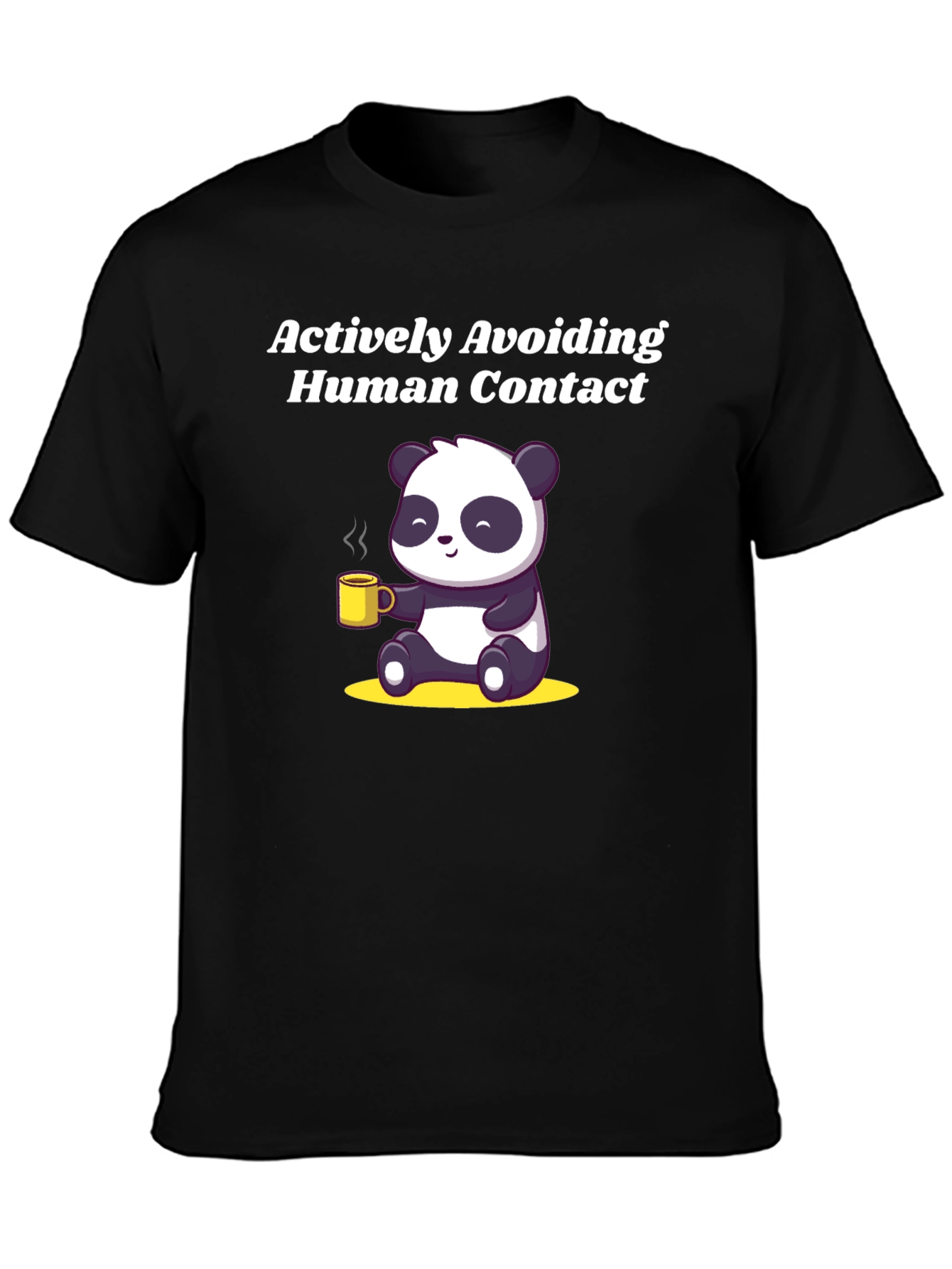 Actively Avoiding Human Contact Panda T-Shirt