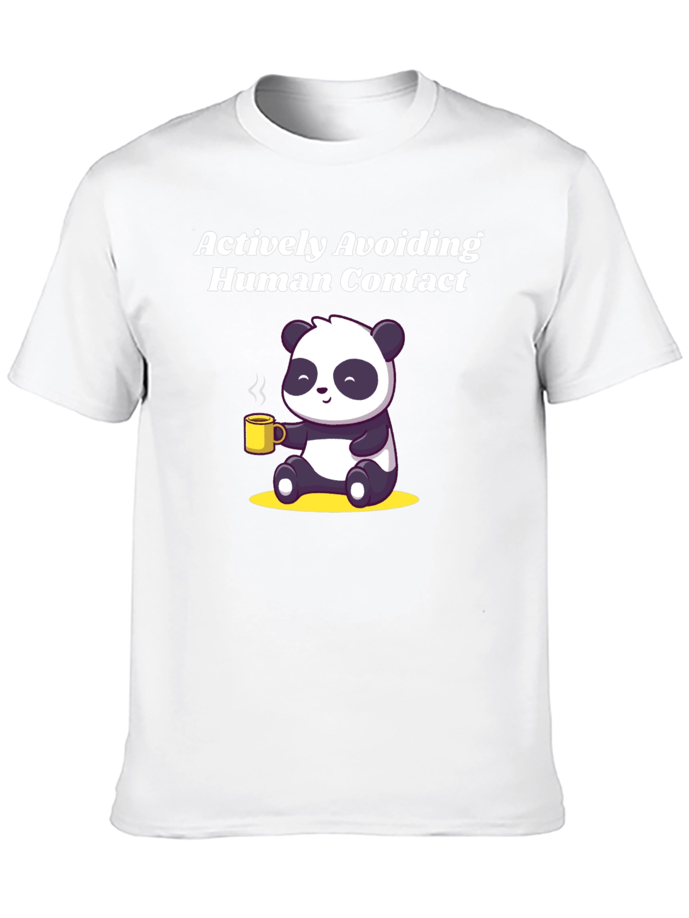 Actively Avoiding Human Contact Panda T-Shirt