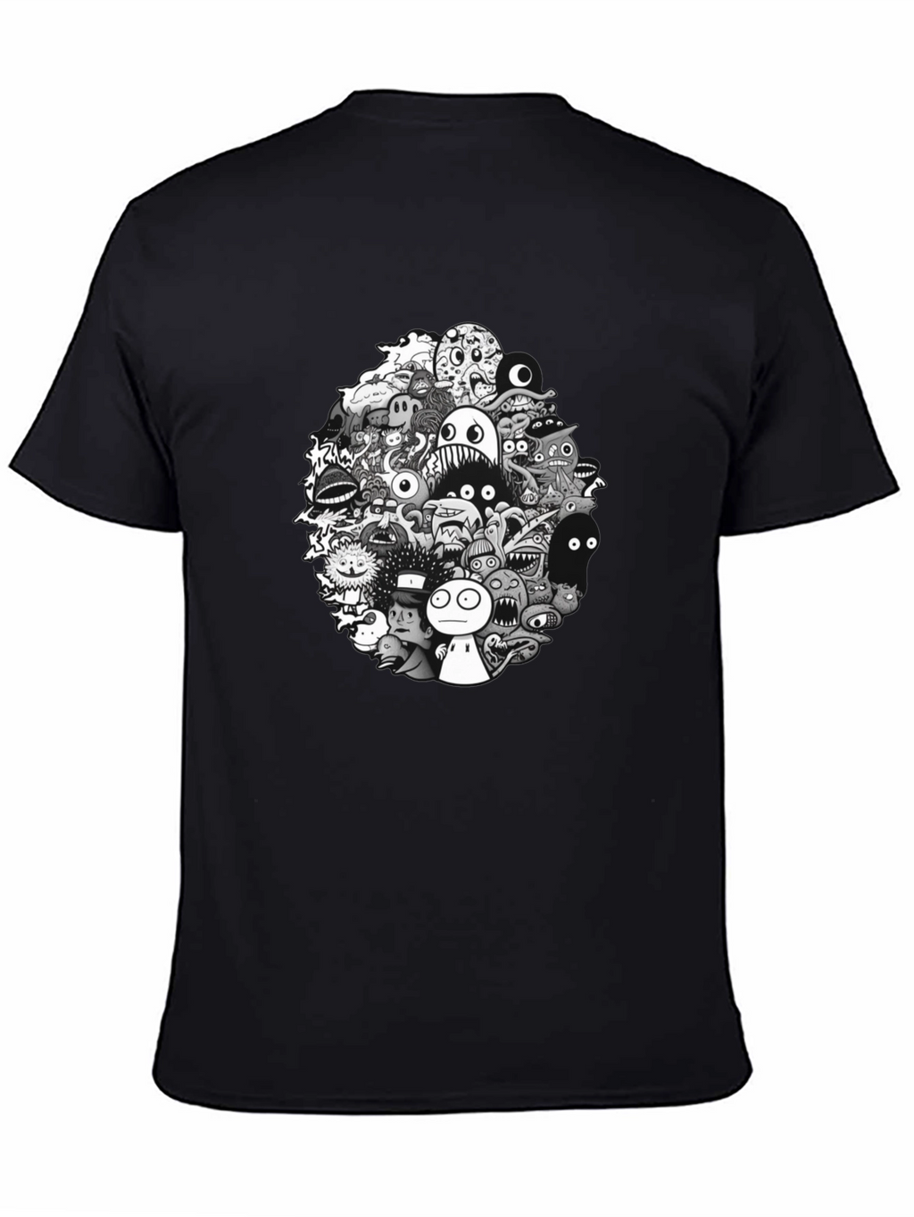 Monster Doodle Graphic Tee - Mens Black T-Shirt