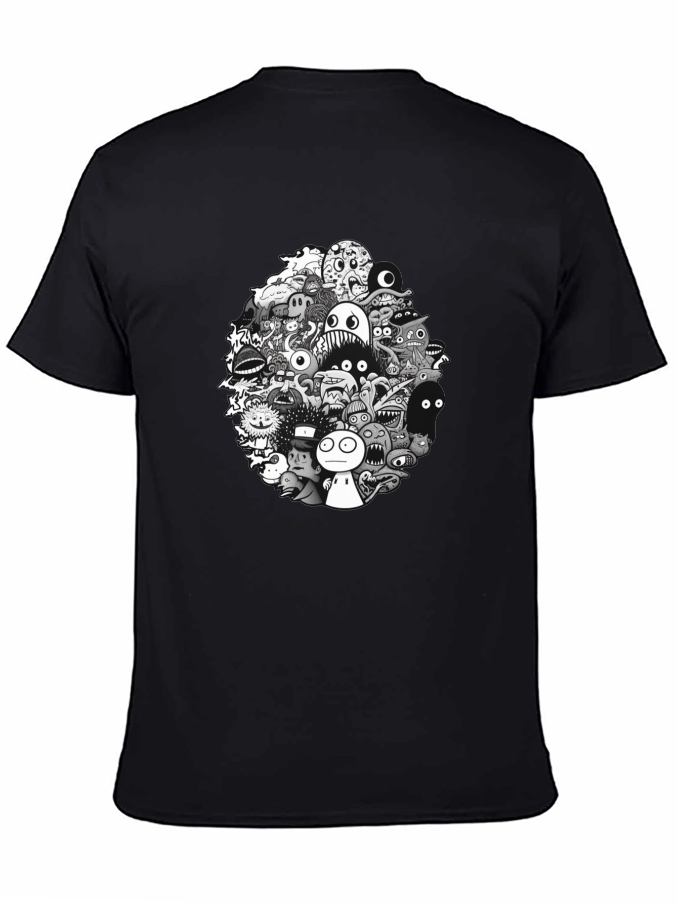 Monster Doodle Graphic Tee - Mens Black T-Shirt