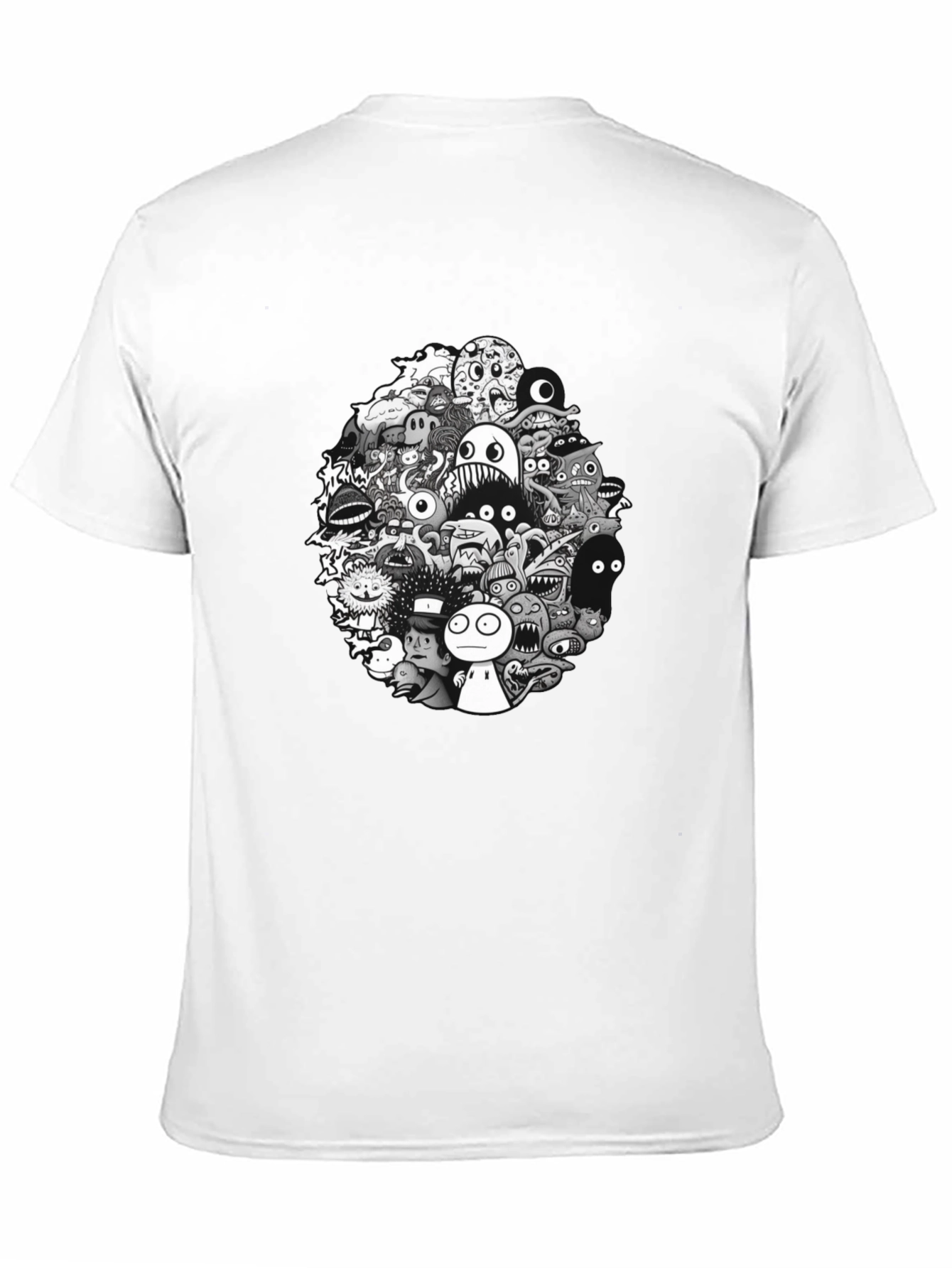 Monster Doodle Graphic Tee - Mens Black T-Shirt