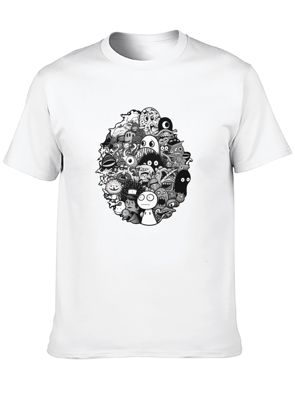 Monster Doodle Graphic Tee - Mens Black T-Shirt