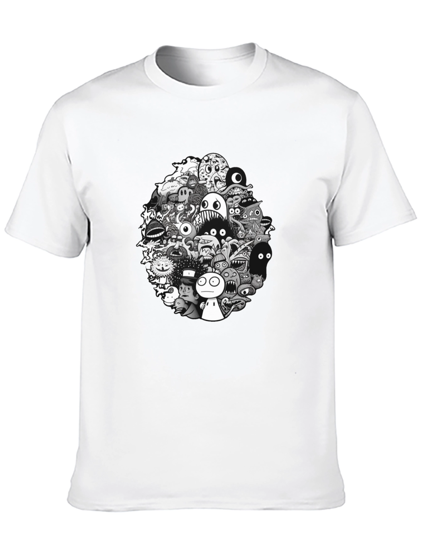 Monster Doodle Graphic Tee - Mens Black T-Shirt