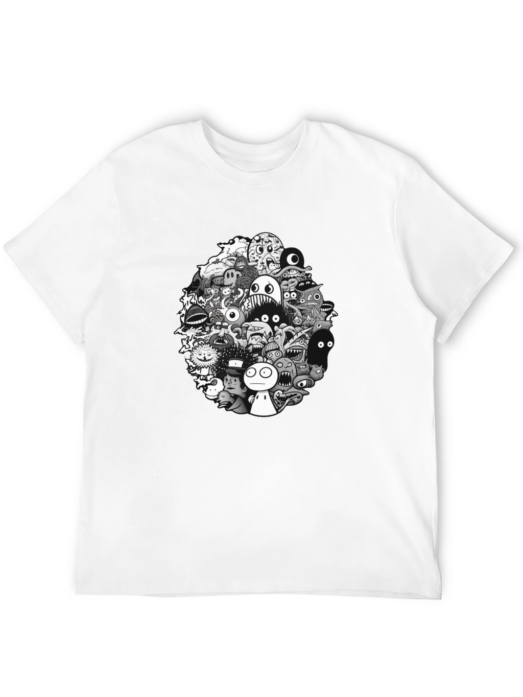 Monster Doodle Graphic Tee - Mens Black T-Shirt