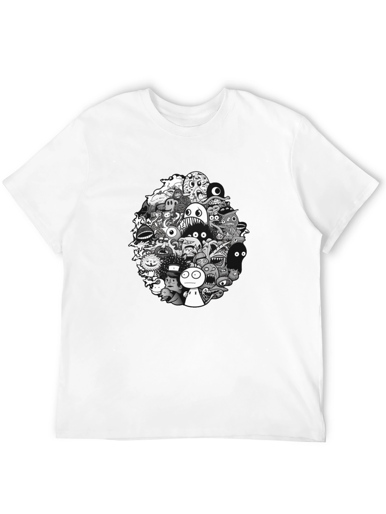 Monster Doodle Graphic Tee - Mens Black T-Shirt