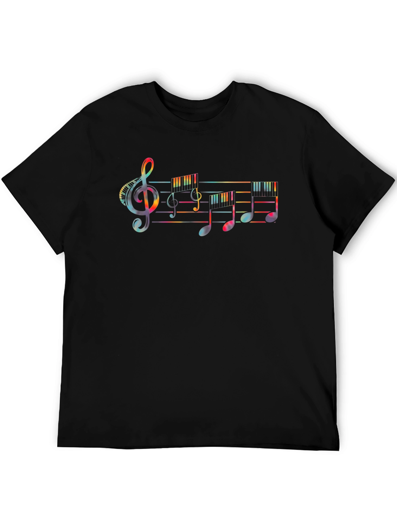 Colorful Music Notes Graphic T-Shirt