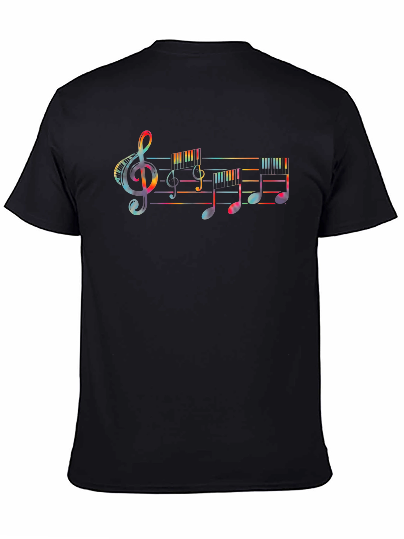 Colorful Music Notes Graphic T-Shirt