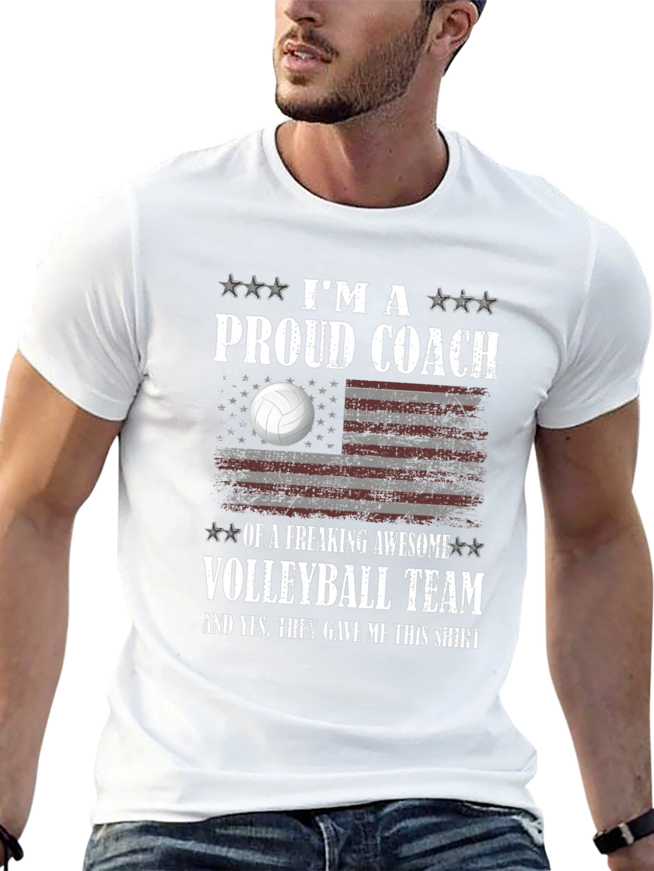 Proud Volleyball Coach T-Shirt Awesome Team Gift