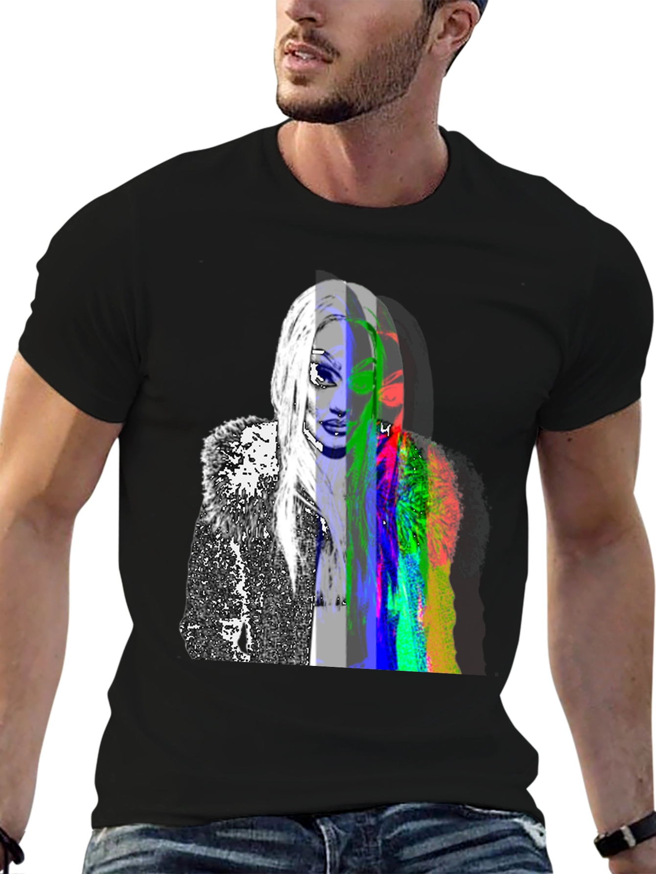 Abstract Portrait Graphic Tee - Modern Art Shirt