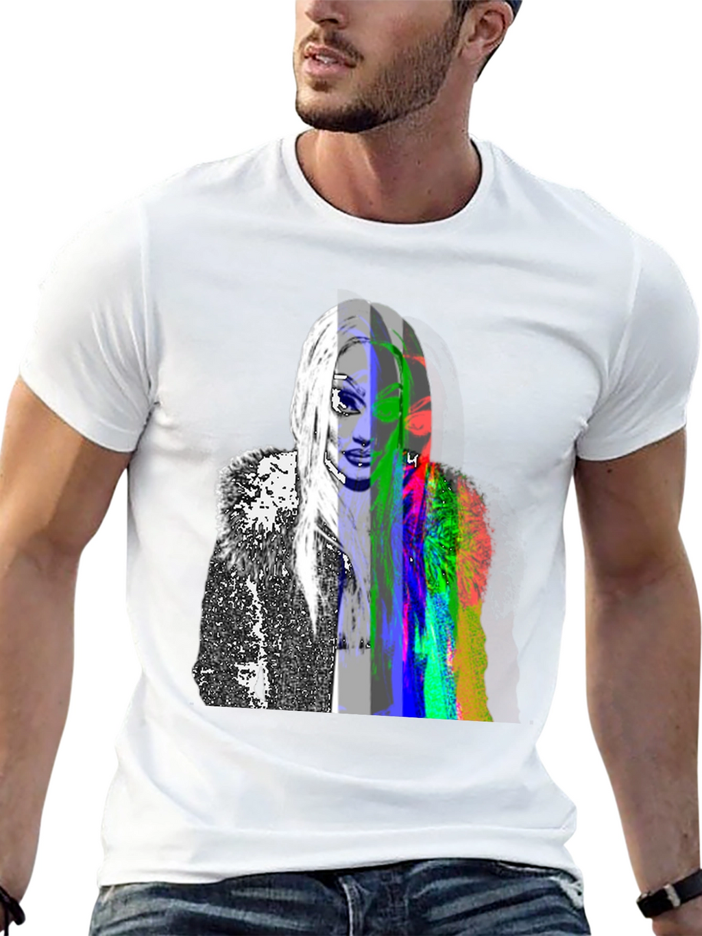 Abstract Portrait Graphic Tee - Modern Art Shirt