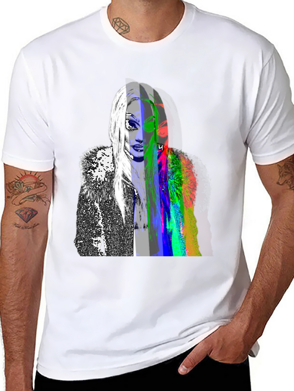 Abstract Portrait Graphic Tee - Modern Art Shirt