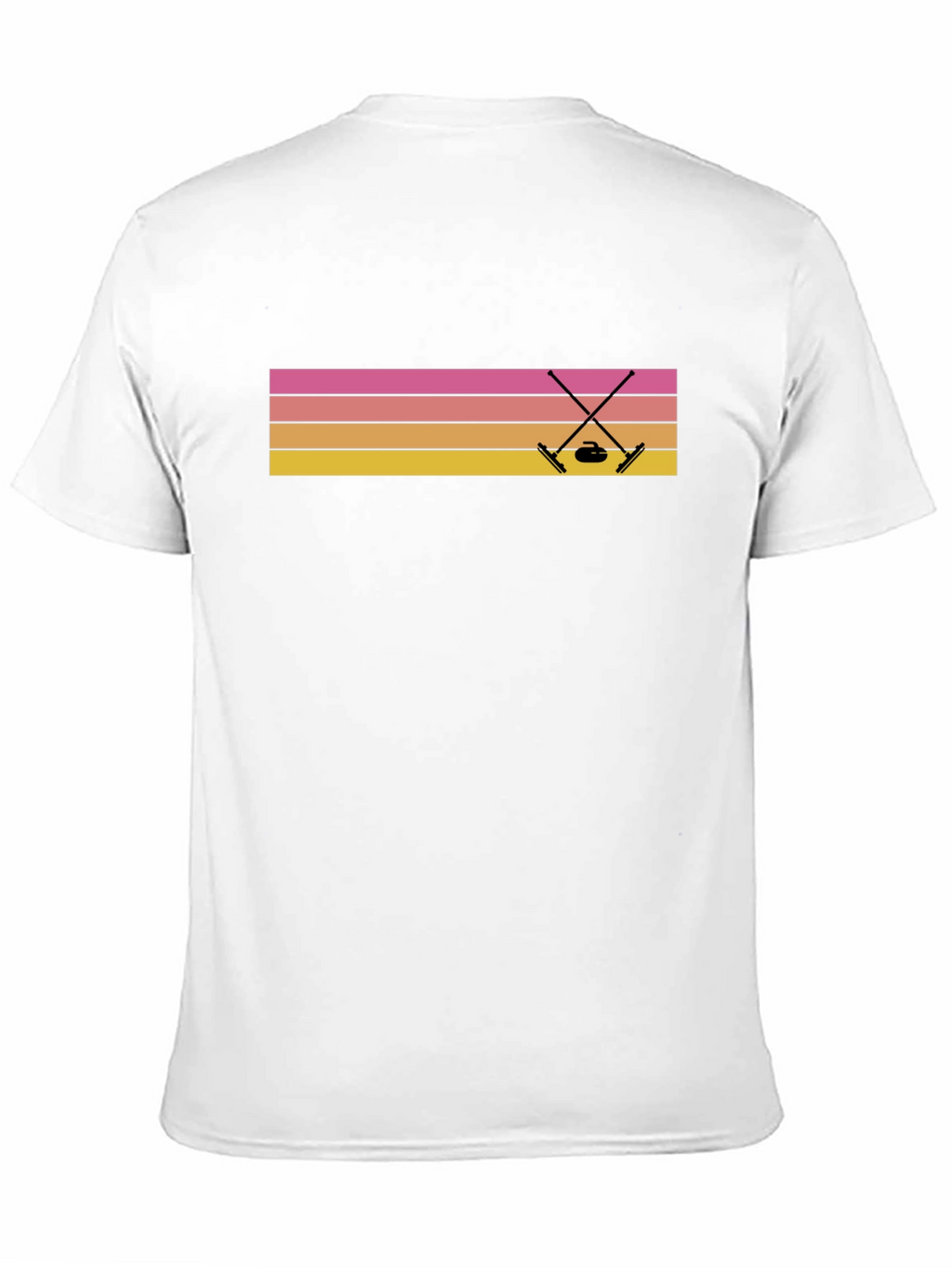 Retro Curling T-Shirt Sunset Design