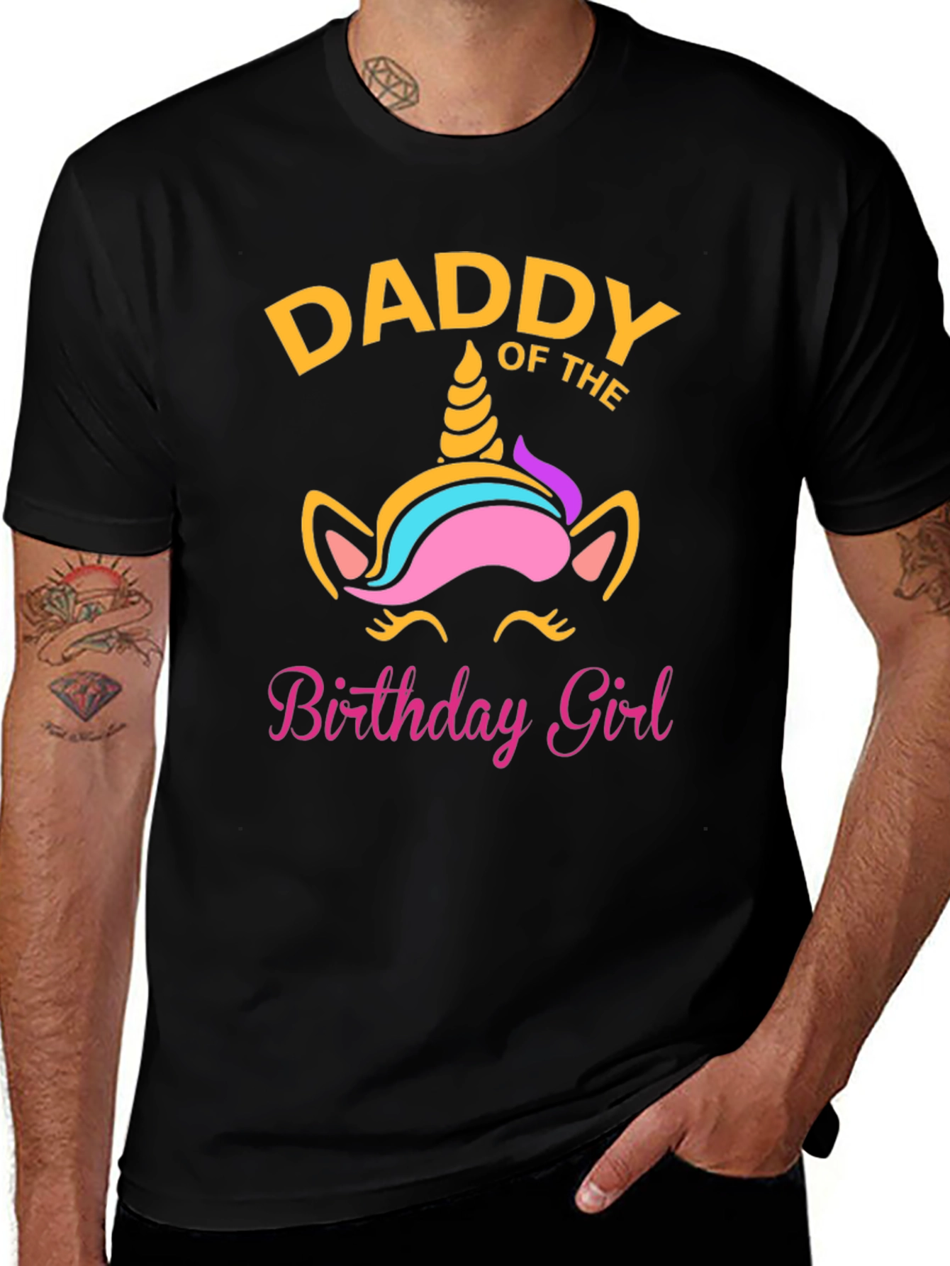 Daddy of the Birthday Girl Unicorn T-Shirt
