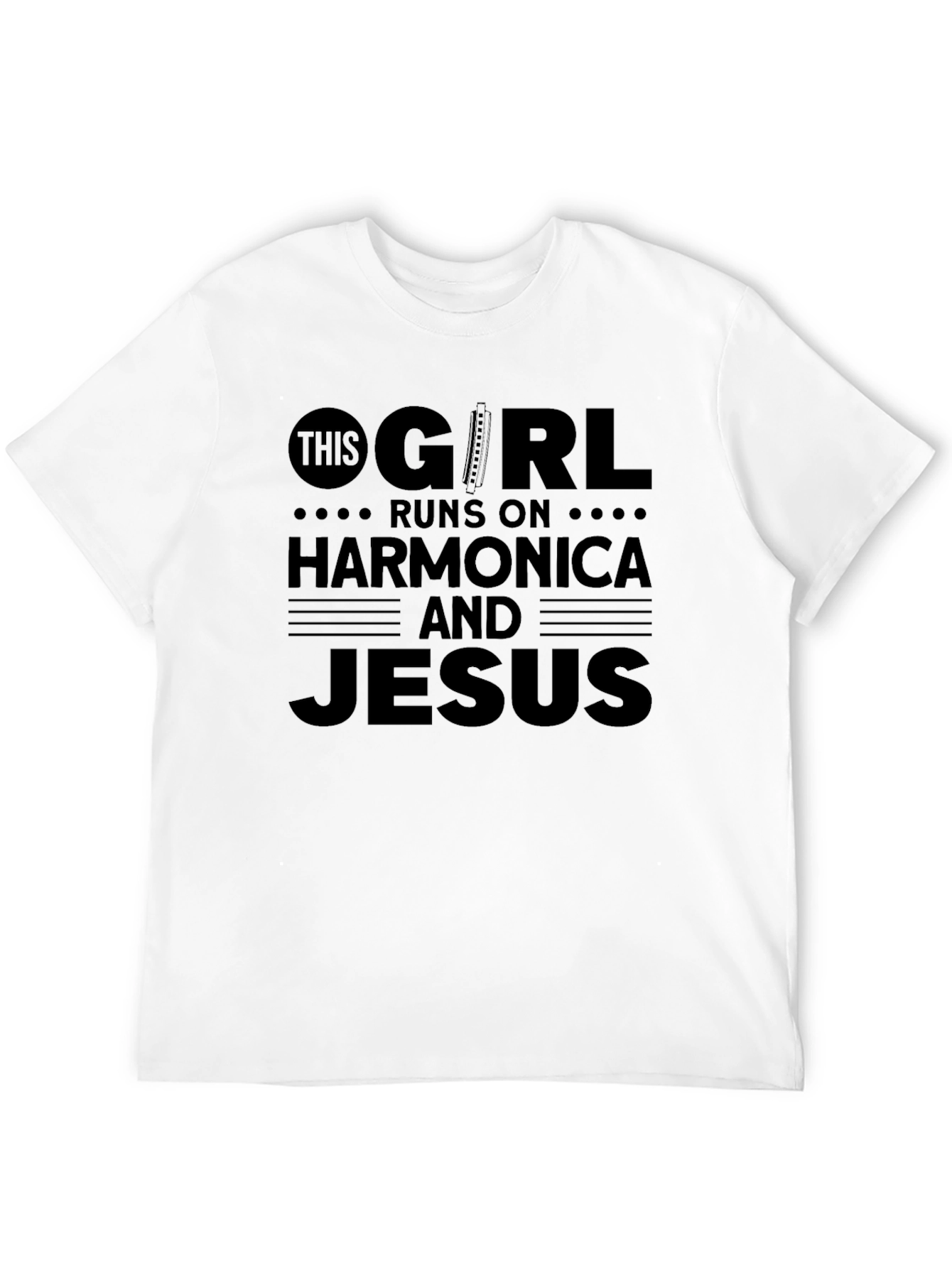 Harmonica & Jesus Graphic T-Shirt