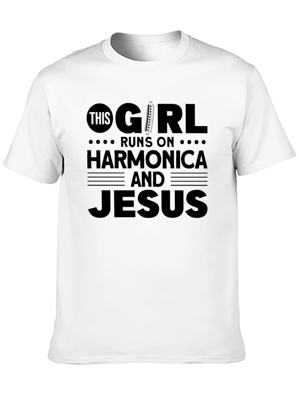 Harmonica & Jesus Graphic T-Shirt