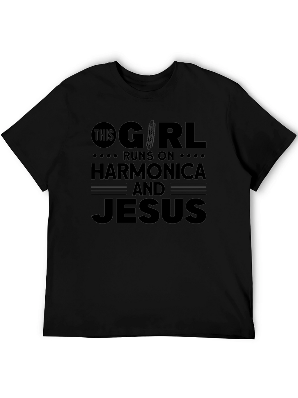 Harmonica & Jesus Graphic T-Shirt
