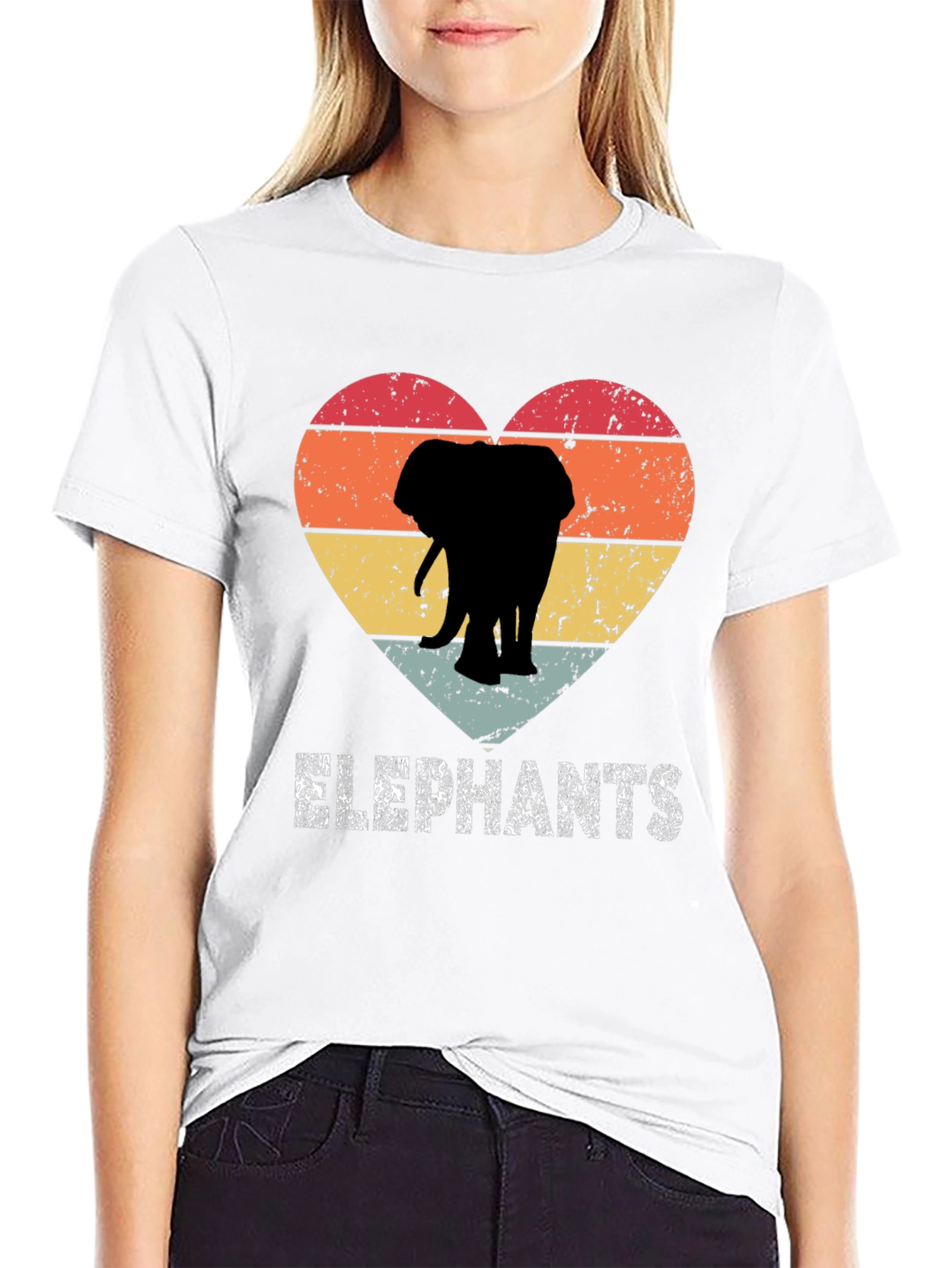 Elephant Heart Graphic Tee - Distressed Print
